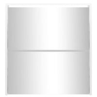 Scarpiera con Specchio a 2 Livelli Bianco lucido 63x17x67 cm 342631