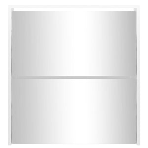 Scarpiera con Specchio a 2 Livelli-Mobile per scarpe Bianco lucido 63x17x67 cm