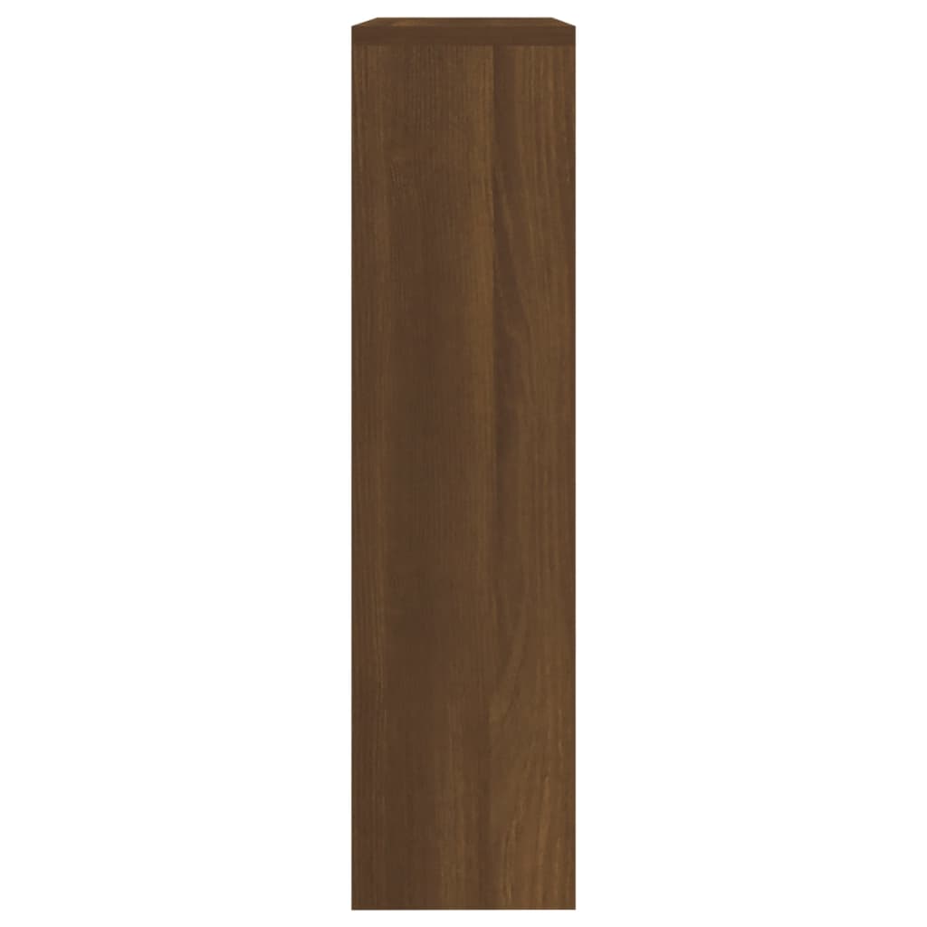 Scarpiera con Specchio a 2 Livelli-Mobile con specchio Rovere marrone 63x17x67 cm