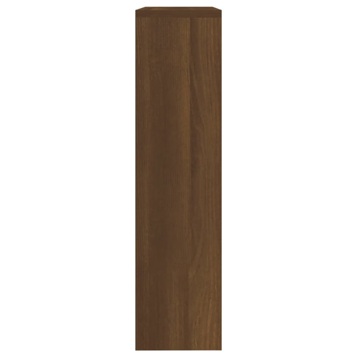 Scarpiera con Specchio a 2 Livelli-Mobile con specchio Rovere marrone 63x17x67 cm