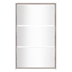 Scarpiera con Specchio a 3 Livelli Grigio cemento 63x17x102,5cm