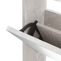 Scarpiera con Specchio a 3 Livelli-Mobile con specchio Grigio cemento 63x17x102,5cm