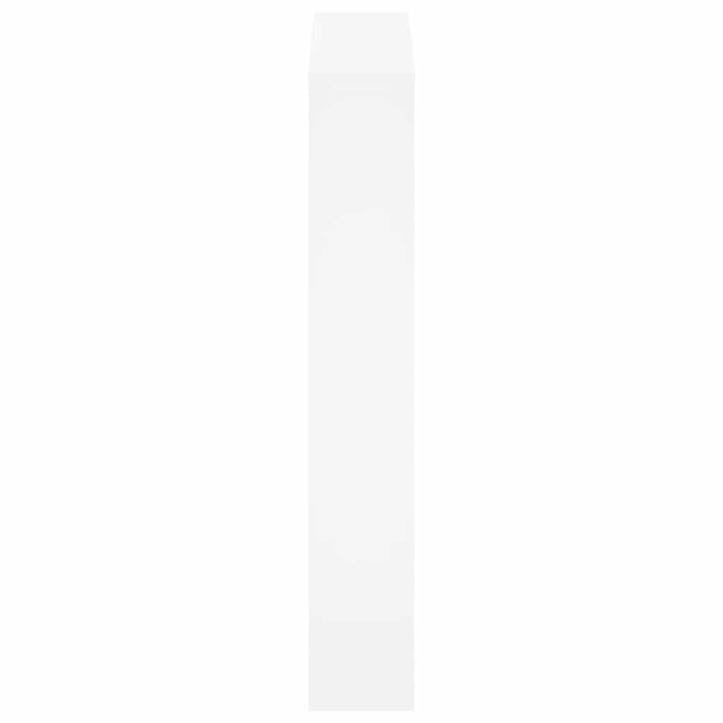 Scarpiera con Specchio 3 Strati Bianco Lucido 63x17x102,5 cm 342637