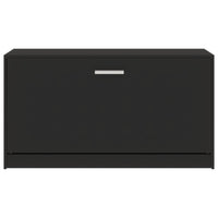 Scarpiera Nera 80x24x45 cm in Legno Multistrato