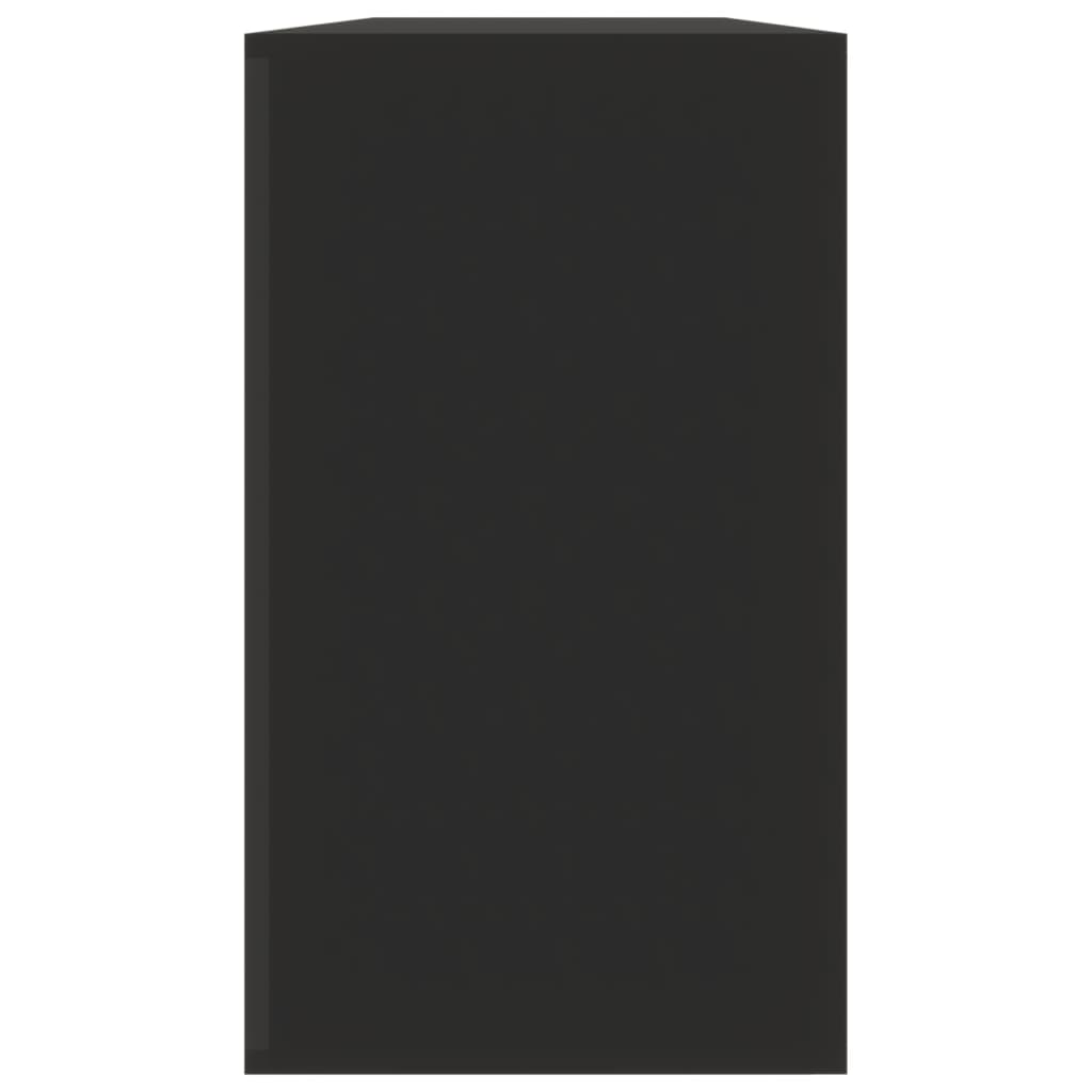 Scarpiera Nera 80x24x45 cm in Legno Multistrato