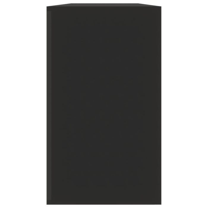 Panca Scarpiera Nera 80x24x45 cm in Legno Massello di Argilla 342641