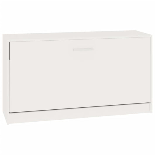 Panca Scarpiera Bianco Lucido 80x24x45 cm in Legno di Argilla 342643