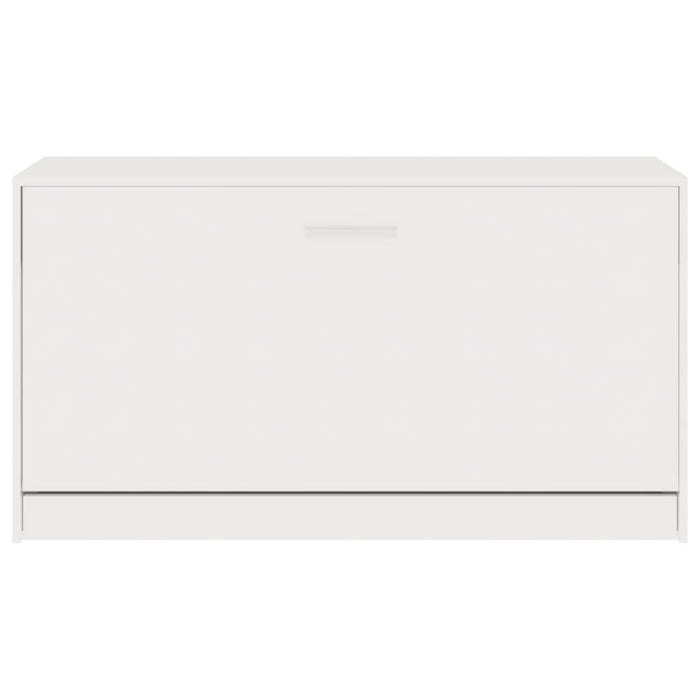 Panca Porta Scarpe Bianco Lucido 80x24x45 cm Legno Multistrato