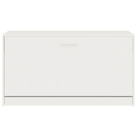 Panca Scarpiera Bianco Lucido 80x24x45 cm in Legno di Argilla 342643