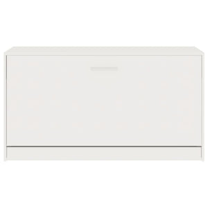 Panca Scarpiera Bianco Lucido 80x24x45 cm in Legno di Argilla 342643