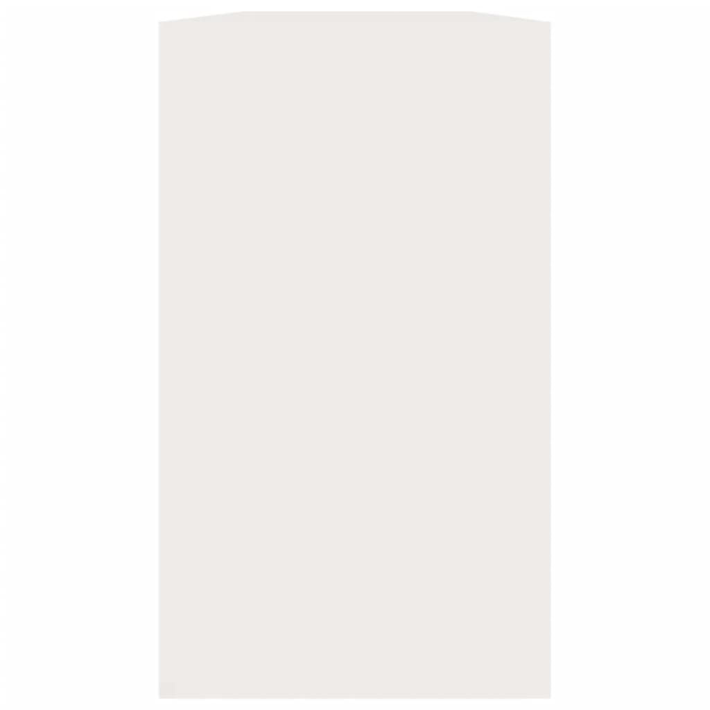 Panca Scarpiera Bianco Lucido 80x24x45 cm in Legno di Argilla 342643