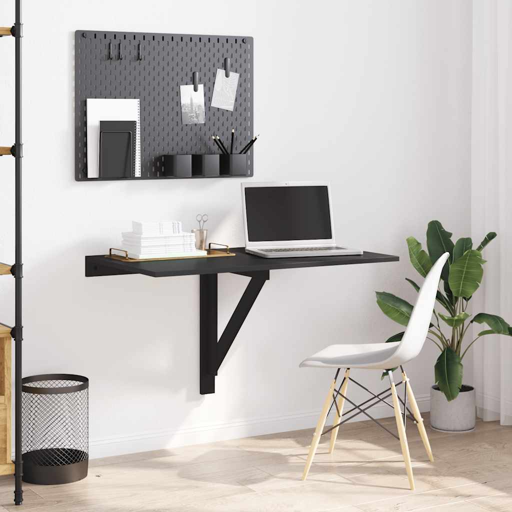 Tavolino da Parete PieghevoleTavolino da soggiorno-Tavolo Nero 110x38x75 cm in Multistrato