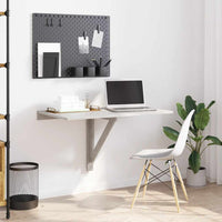 Tavolino Muro Pieghevole Grigio Cemento 100x60x56cm Multistrato 342648