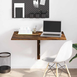 Tavolino Parete Pieghevole Rovere Fumo 100x60x56 cm Multistrato 342650