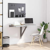 Tavolino Muro Pieghevole Grigio Sonoma 100x60x56 cm Multistrato 342651