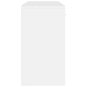 Scrivania Cassetto Bianco Lucido 100x40x73cm Legno Multistrato 342655