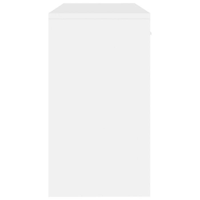 Scrivania Cassetto Bianco Lucido 100x40x73cm Legno Multistrato 342655