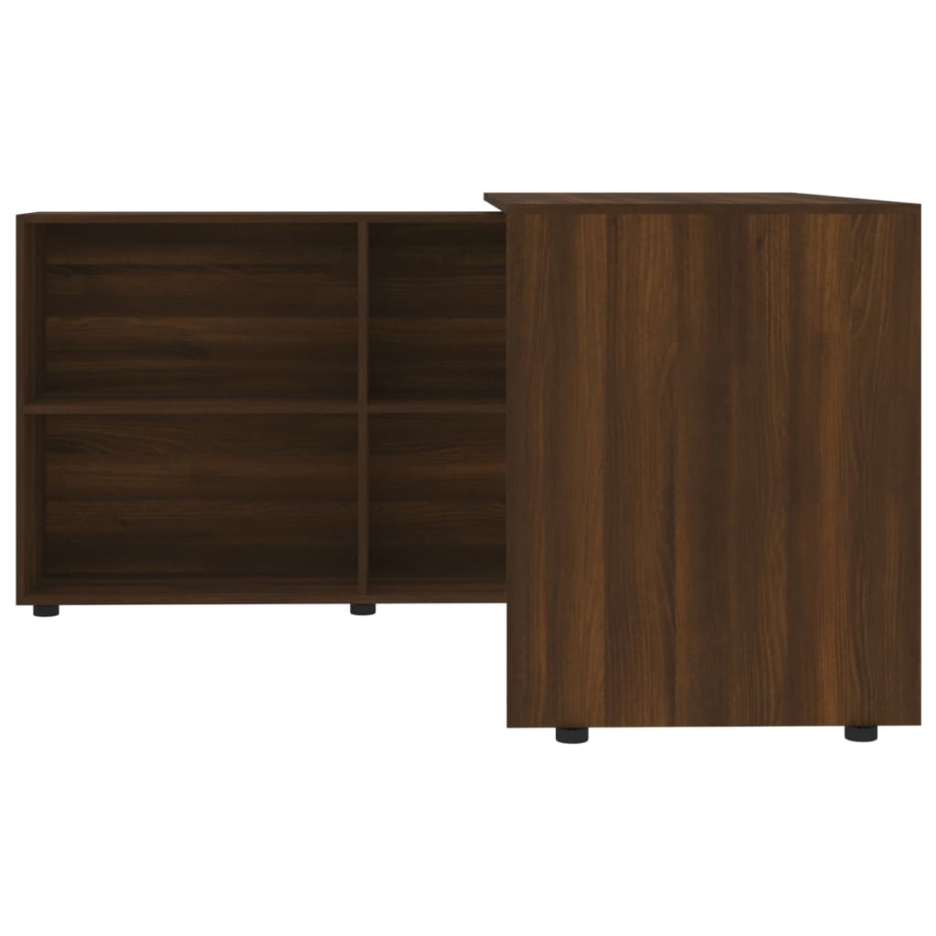 Scrivania ad Angolo Rovere Marrone in Legno Multistrato 342664