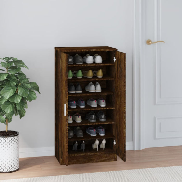 Scarpiera Rovere Fumo 55x35x108 cm in Legno Multistrato 342668