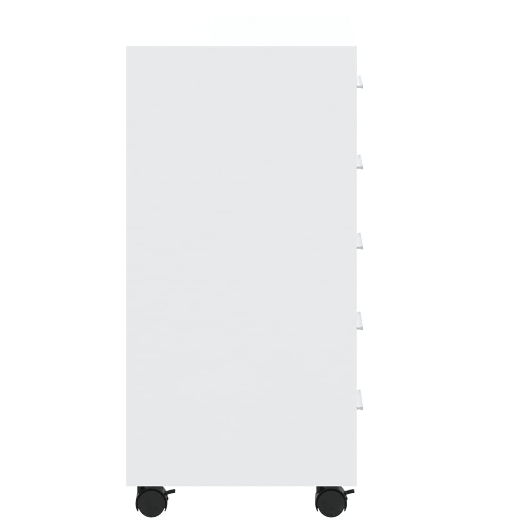 Cassettiera con Ruote bianco lucido in Legno Multistrato 342673