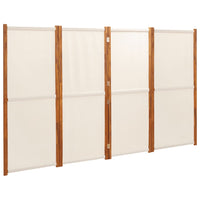 Divisorio a 4 Pannelli-Set di 4 pannelli Paravento Bianco Crema 280x180 cm