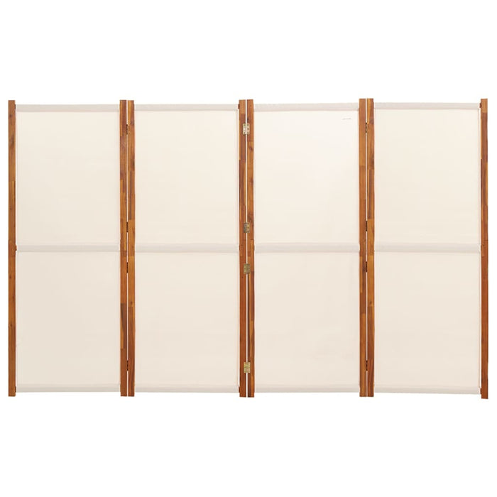 Divisorio a 4 Pannelli Bianco Crema 280x180 cm 319184