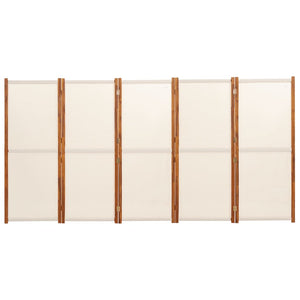 Divisorio a 5 Pannelli Bianco Crema 350x180 cm 319185
