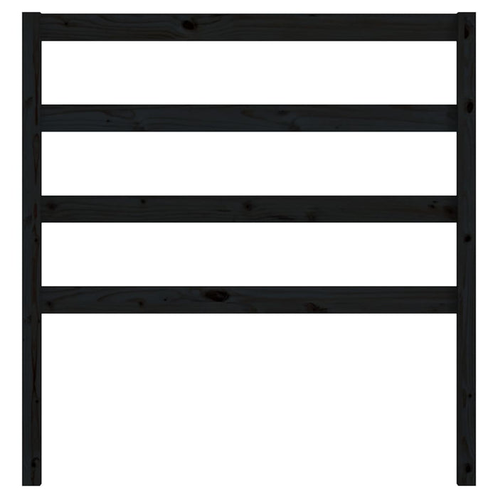 Testiera per Letto Nera 81x4x100 cm in Legno Massello di Pino 817619