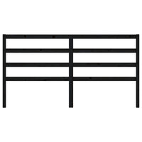 Testiera per Letto Nera 206x4x100 cm in Legno Massello di Pino