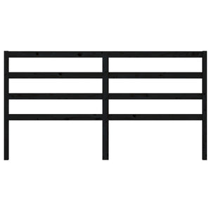 Testiera per Letto Nera 206x4x100 cm in Legno Massello di Pino