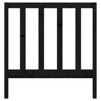 Testiera per Letto Nera 81x4x100 cm in Legno Massello di Pino 817669