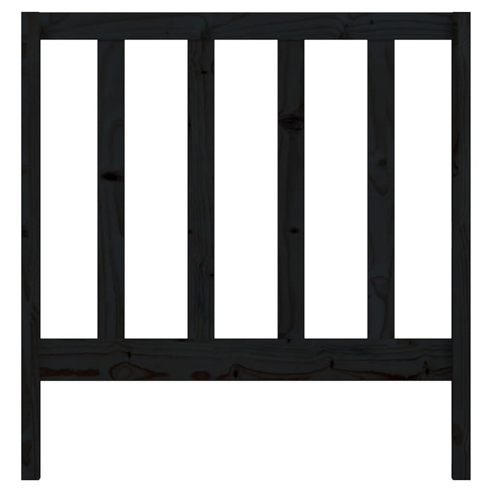 Testiera per Letto Nera 81x4x100 cm in Legno Massello di Pino 817669