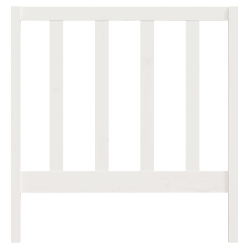 Testiera per Letto Bianca 96x4x100 cm in Legno Massello di Pino 817671
