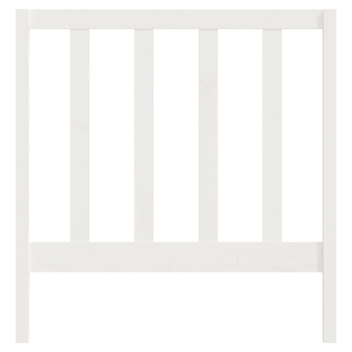 Testiera per Letto Bianca 96x4x100 cm in Legno Massello di Pino 817671