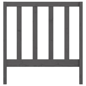 Testiera per Letto Grigia 96x4x100 cm in Legno Massello di Pino 817672
