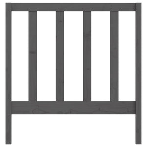 Testiera per Letto Grigia 106x4x100cm in Legno Massello di Pino 817677
