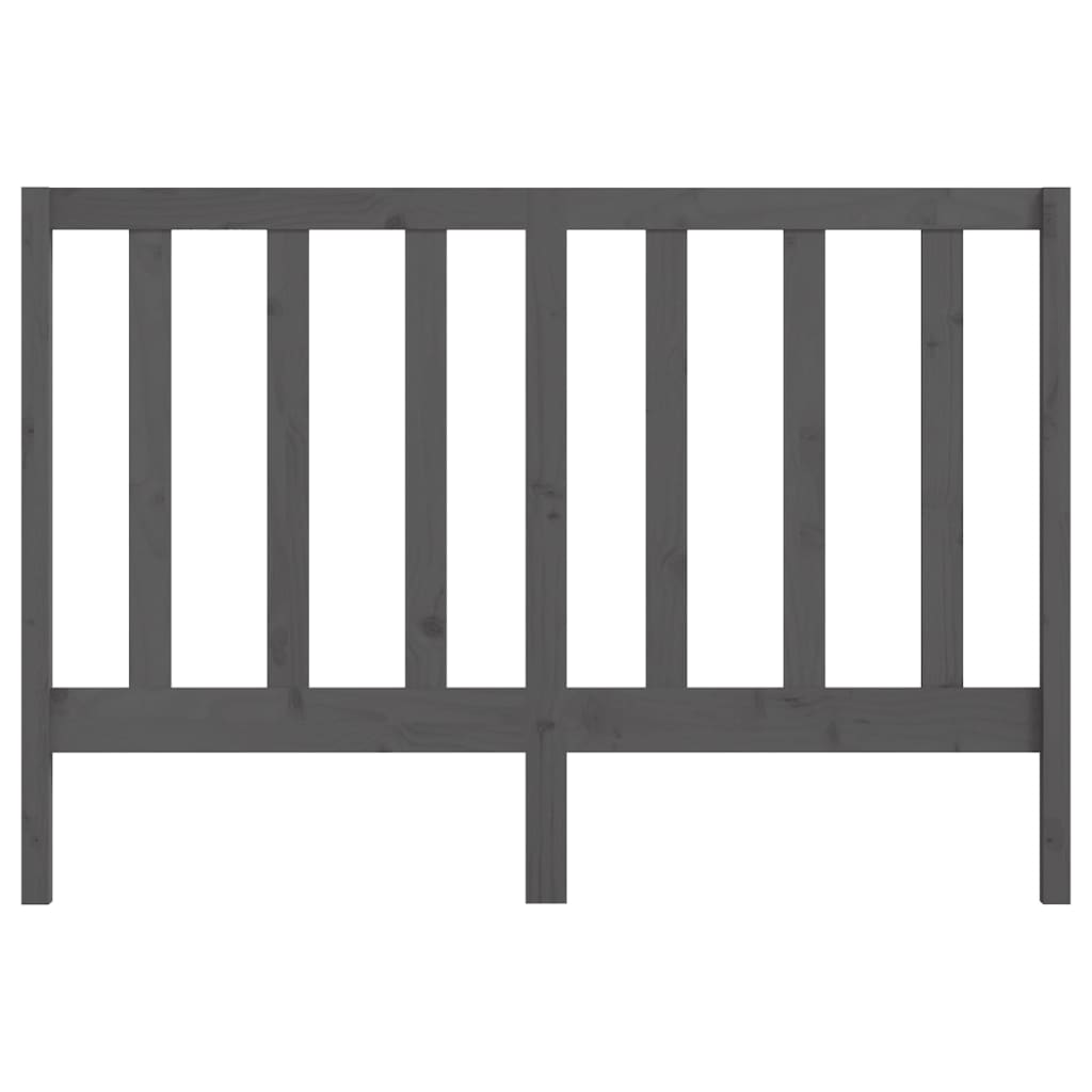Testiera per Letto Grigia 126x4x100cm in Legno Massello di Pino 817682