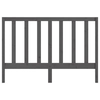 Testiera per Letto Grigia 126x4x100cm in Legno Massello di Pino 817682