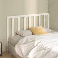 Testiera per Letto Bianca 146x4x100 cm Legno Massello di Pino 817691