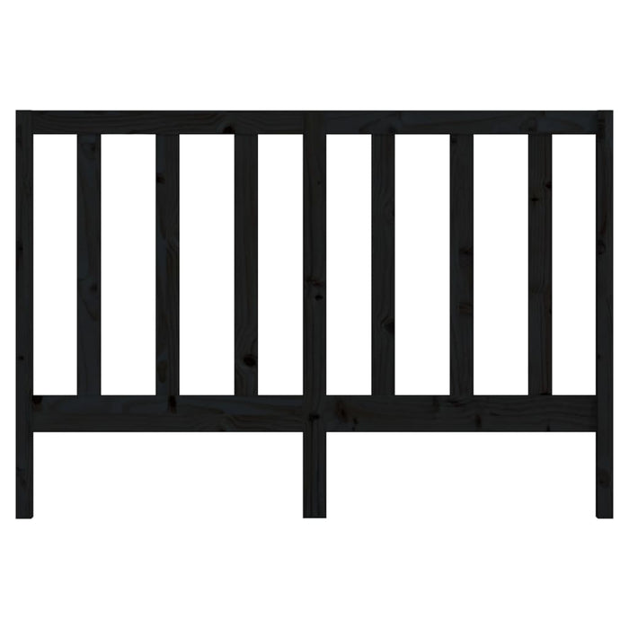 Testiera per Letto Nera 146x4x100 cm in Legno Massello di Pino 817694