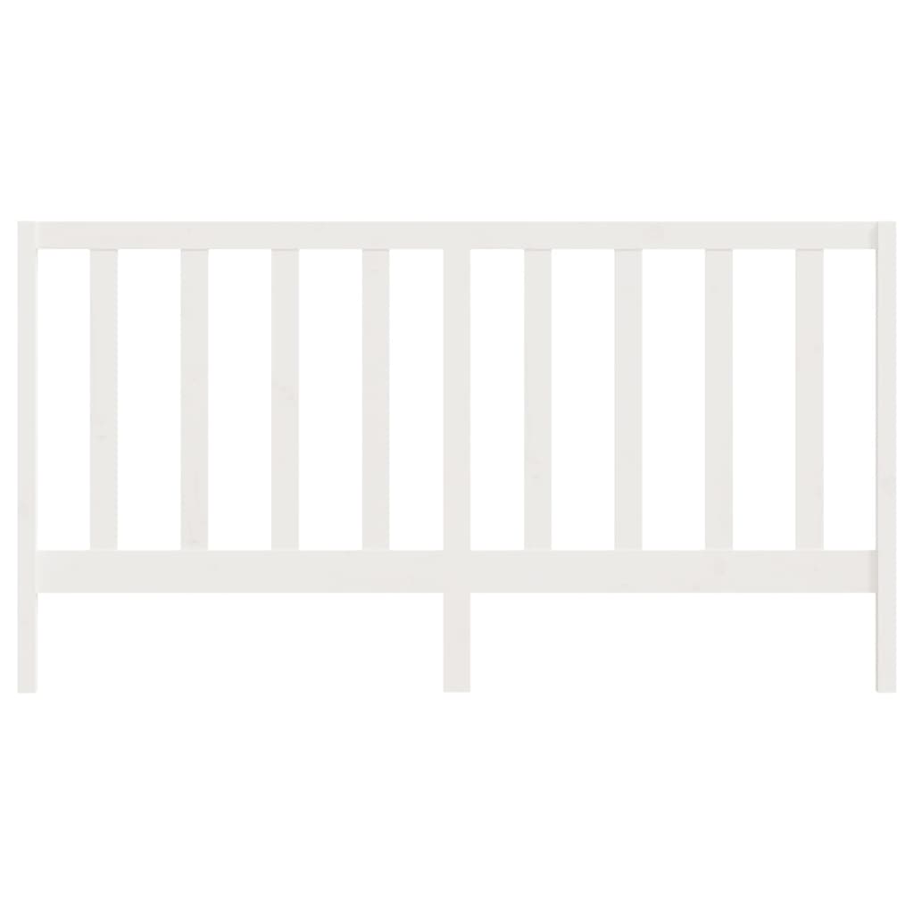 Testiera per Letto Bianca 206x4x100 cm Legno Massello di Pino 817711