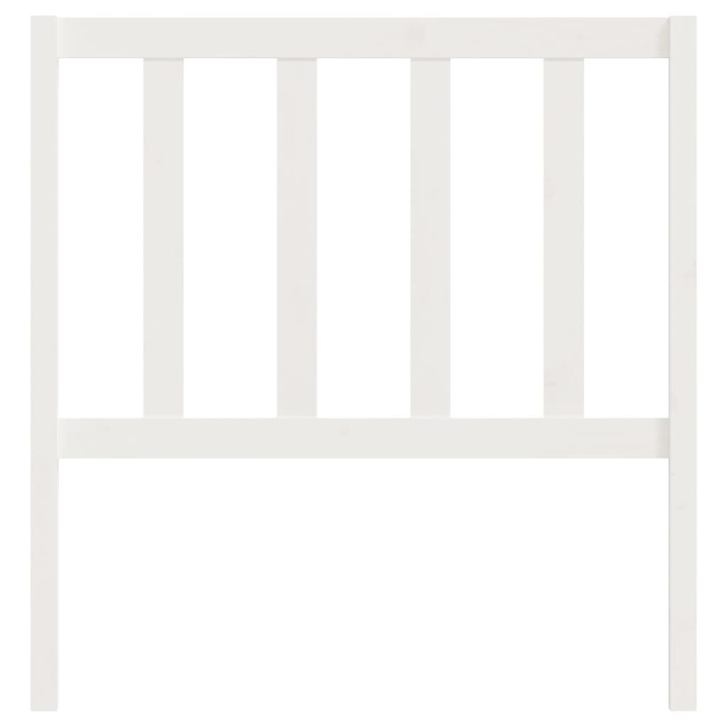 Testiera per Letto Bianca 81x4x100 cm in Legno Massello di Pino
