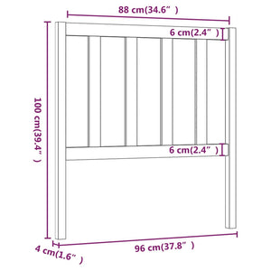 Testiera per Letto ambra 96x4x100 cm in Legno Massello di Pino 817723
