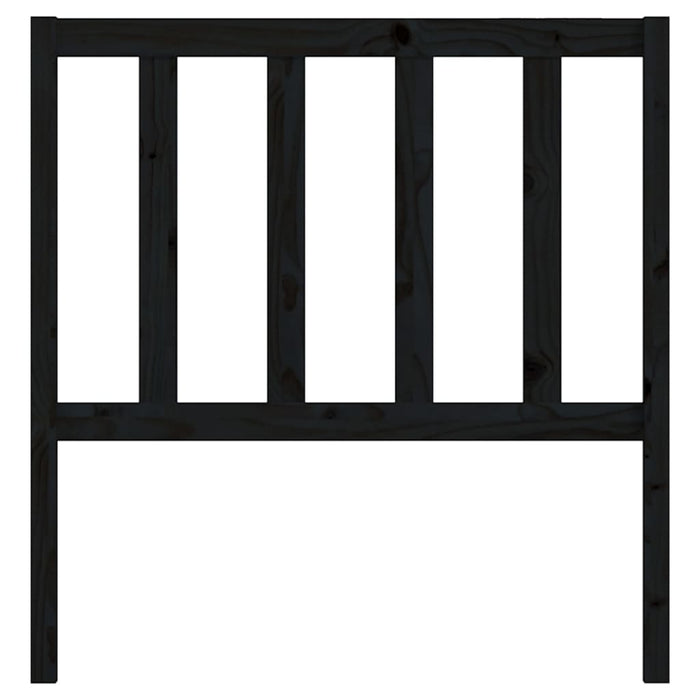 Testiera per Letto Nera 96x4x100 cm in Legno Massello di Pino 817724