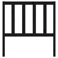 Testiera per Letto Nera 106x4x100 cm in Legno Massello di Pino 817729