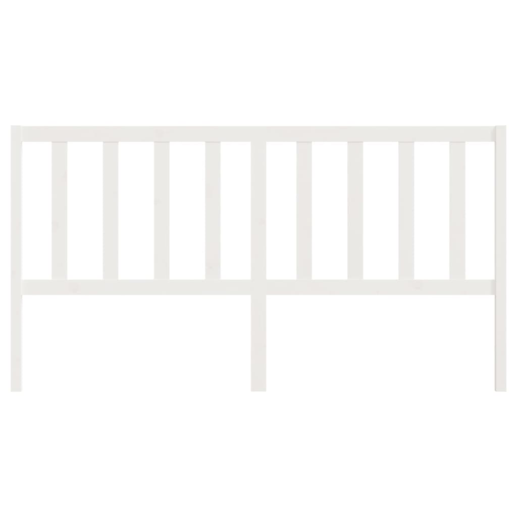 Testiera per Letto Bianca 206x4x100 cm Legno Massello di Pino 817761
