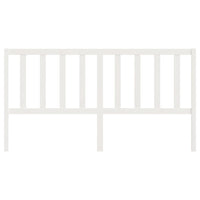 Testiera per Letto Bianca 206x4x100 cm Legno Massello di Pino 817761