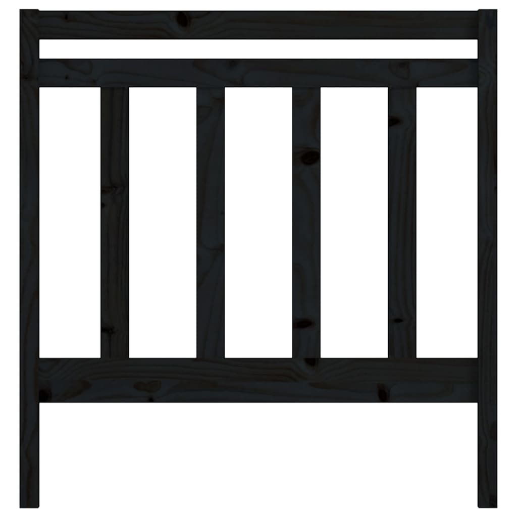 Testiera per Letto Nera 81x4x100 cm in Legno Massello di Pino 817769