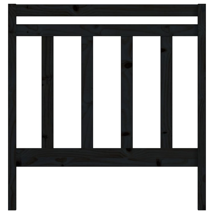 Testiera per Letto Nera 81x4x100 cm in Legno Massello di Pino 817769
