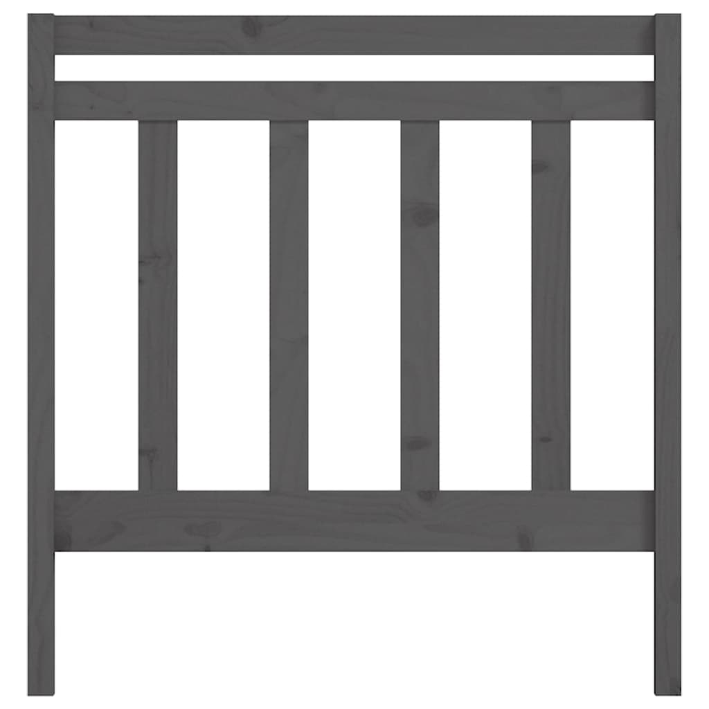 Testiera per Letto Grigia 96x4x100 cm in Legno Massello di Pino
